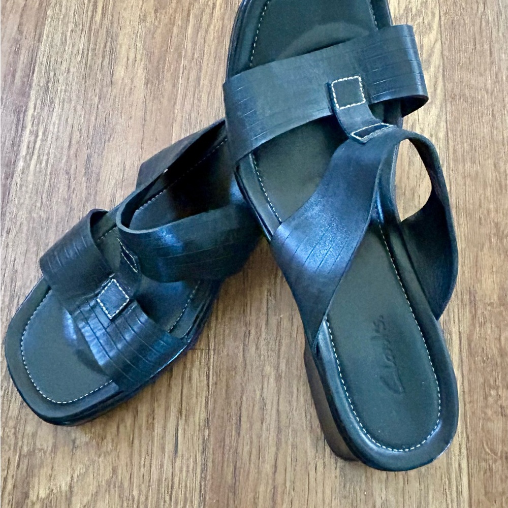 Clark’s Leather Slide Sandals
